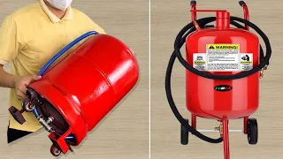 Making A Hand Held Sandblasting Machine From Old Discarded Gas Cylinders Will Surprise You