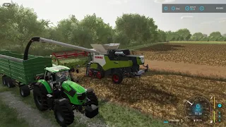 Farming Simulator 22 žatva repky CLAAS TRION 750