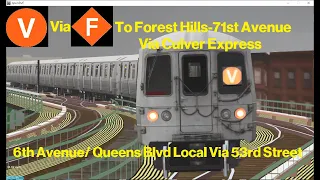 OpenBVE Special: V Train To Forest Hills-71st Avenue Via Culver Express!
