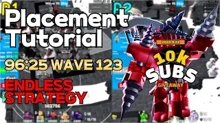 PLACEMENT TUTORIAL to Wave 123 in ENDLESS Toilet Tower Defense