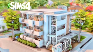 Modern Apartments アパート🌼MT. Komorebi🚝 | Stop Motion Build | The Sims 4 | No CC