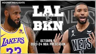 Brooklyn Nets vs Los Angeles Lakers Full Game Highlights | Oct 9 | 2023-24 NBA Preseason