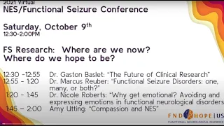 Virtual NES Conference:  Day One - Research | Functional Neurological Disorder |  FND Hope  |