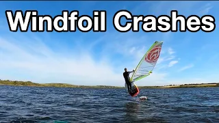 Windfoil crash compilation - Foiling Gybe training