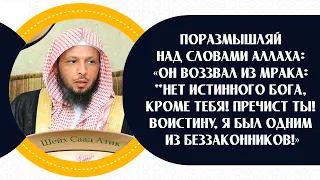 История Зун-Нуна (Юнуса), «Он воззвал из мрака: “Нет истинного бога, кроме Тебя! Пречист Ты! ....”»