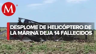 Suman 14 los fallecidos en desplome de helicóptero en Sinaloa
