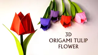 Origami Tulip | How To Make Paper Tulip Flower | Easy Origami Tulip