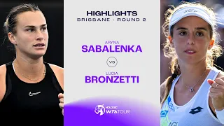 Aryna Sabalenka vs. Lucia Bronzetti | 2024 Brisbane Round 2 | WTA Match Highlights