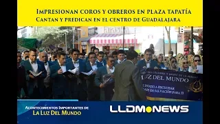 Impresionan coros y obreros en Plaza Tapatía, cantan y predican en el centro de Guadalajara