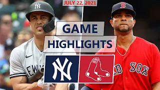 New York Yankees vs. Boston Red Sox Highlights | July 22, 2021 (Montgomery vs. Houck)