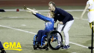 High school band director helps student perform with marching band l GMA