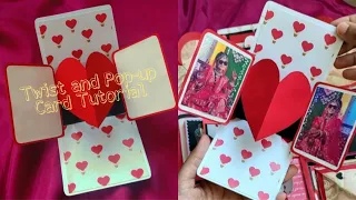 DIY TWIST AND POP UP CARD TUTORIAL | HEART POP UP CARD