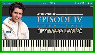 PRINCESS LEIA Theme 💁‍♀️ Star Wars Episode IV 🪐 (PIANO TUTORIAL) 🎹 #28