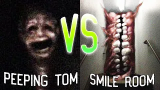 ПОДГЛЯДЫВАЮЩИЙ ТОМ ПРОТИВ SCP УЛЫБАЮЩАЯСЯ КОМНАТА В МАЙНКРАФТ SMILE ROOM VS PEEPING TOM БИТВА