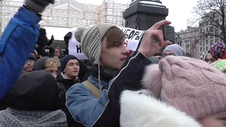Забастовка протеста Навального против выборов 20!8 на Тверской улице в Москве