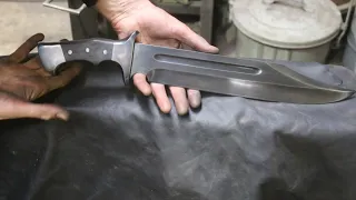 Forging a bowie knife part 2, making the handle.