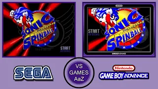 Sonic Spinball(Sega genesis vs GBA)side by side comparison