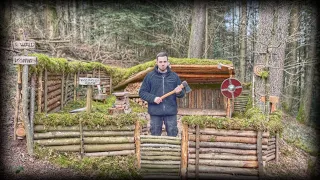 Building A Solo Bushcraft Survival Viking Camp in Winter | ASMR Primitive Technology #bushcraft