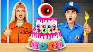 Giant Jail Food VS Tiny Cop Food | Escaping from a Candy Jail! Eating Prison Food by RATATA