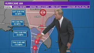 5PM Update: Hurricane Ian now has winds of 100 mph