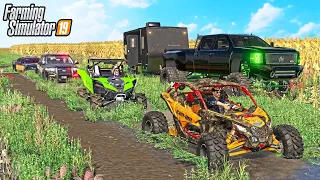 RUNNING FROM COPS ON MUDDY FARM ROADS | FARMING SIMULATOR 2019