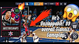 99 Overall All-Star Captain Giannis Antetokounmpo Gameplay! He's unstoppable!!! - NBA LIVE MOBILE 20