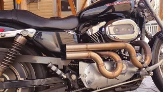 Harley-Davidson Sportster 1200 Custom Exhaust - Kinetic 540 Laterals (Cold Start)