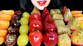 ASMR RAINBOW DESSERTS FRUIT TANGHULU STRAWBERRY, CHERRY, GRAPES TANGHULU EATING SOUNDS MUKBANG먹방