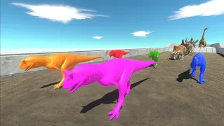 Race to eat Neon Carnotaurus Pack - Animal Revolt Battle Simulator