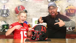 Youth Football Player Makes His Own Green Gridiron Helmet