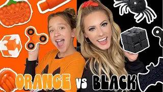 ORANGE 🧡 VS 🖤 BLACK FIDGET SHOPPING CHALLENGE!