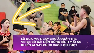 Lỡ đưa mic ngay cho Á Quân The Voice Cô Gái liền đứng hình 5s khiến ai nấy cũng cười lộn ruột