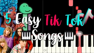 5 Easy Trending Tik Tok Songs (Piano Tutorial🎹 - Slow Easy Piano TikTok August 2021) | WonderVibes