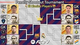 El Clasico player becomes goalkeeper! Penalty Shootout Tournament! Messi, Ronald, Zidane, Xavi.…