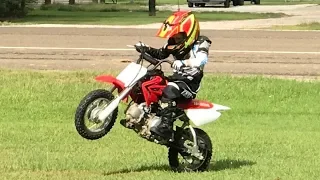 Sally on TTR50 and Marty on CRF50