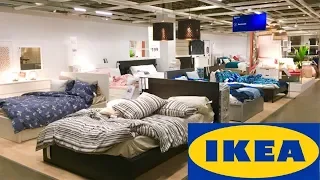 IKEA HOME FURNITURE BEDS BEDROOM FURNITURE TABLES DRESSERS SHOP WITH ME SHOPPING STORE WALK THROUGH