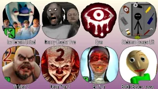 Ice Scream United, Granny Chapter Two, Eyes, Stickman, Mr Meat 2, Death Park 2, Evil Nun, Baldi