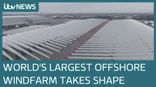 World's largest offshore wind farm takes shape on Yorkshire coast | ITV News