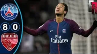 PSG vs Dijon 8-0 Resumen (Neymar super Hattrick) All Goals & Highlights (2018)