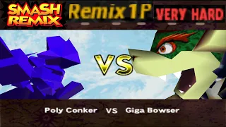 Smash Remix - Classic Mode Remix 1P Gameplay with Polygon Conker (VERY HARD)