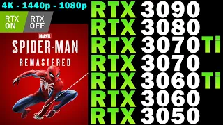 Spider-Man Remastered RTX ON/OFF | Maximum Settings | RTX 3090 | 3080 | 3070 (Ti) | 3060 (Ti) | 3050