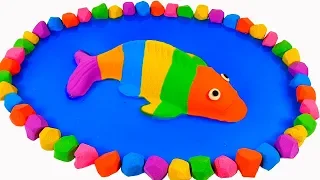 Учим цвета на английском, Пруд для разведения Рыбы из кинетического песка Игрушки Слизь для детей