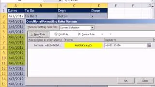 Excel Magic Trick 902: Conditionally Format To Do List If Date in Row is TODAY and Item Is Done