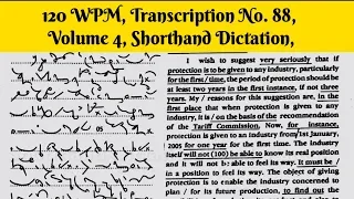 120 WPM, Transcription No  88, Volume 4,Shorthand Dictation, Kailash Chandra,With ouline & Text