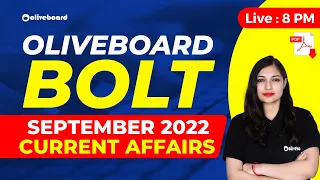 Current Affairs September 2022 | Oliveboard BOLT September 2022 | Monthly Current Affairs 2022