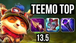 TEEMO vs NASUS (TOP) | 9/0/7, Rank 3 Teemo, Legendary, 500+ games | KR Grandmaster | 13.5