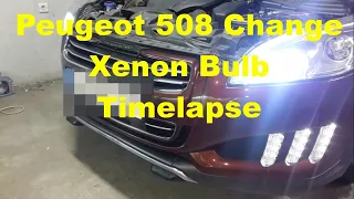 Peugeot 508 Replace Xenon Bulb Timelapse