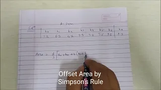 Easiest way to calculate Offset Area by Simpson's Rule