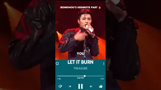 JEONGWOO'S HIGH NOTE!! LET IT BURN🔥 #parkjeongwoo #LET_IT_BURN  #ygtreasure