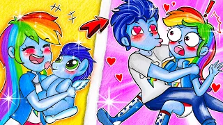 ❤️‍ Who Is MY LITTLE PONY Rainbow Dash's Boyfriend? #2 | 슬픈 기원 사랑 이야기 | 재미있는 스톱 모션 만화 | Annie Korea